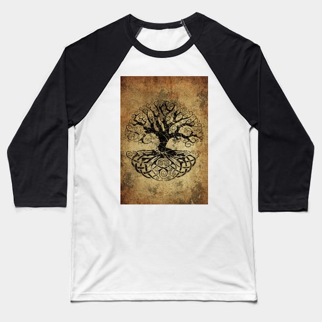 Yggdrasil - Tree of Life Baseball T-Shirt by boothilldesigns